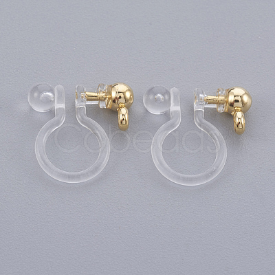 Brass Clip-on Earring Component KK-L169-09G-1