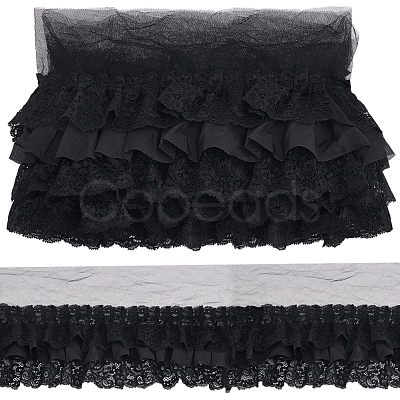 Nbeads Pleated Chiffon Lace Trim SRIB-NB0001-10C-1