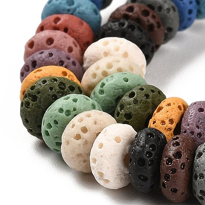 Natural Lava Rock Dyed Beads Strands G-L586-B01-05-1