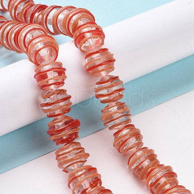 Round Handmade Clear Lampwork Beads Strands LAMP-G150-02E-1