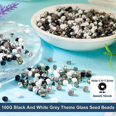 100G Opaque & Transparent Inside Colours 6/0 Glass Seed Beads SEED-TA0001-12A-1