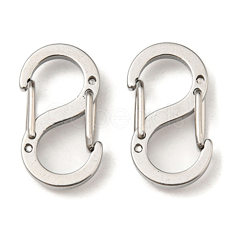 304 Stainless Steel Double Gated Carabiner S-Hook Clasps STAS-F296-06P-1