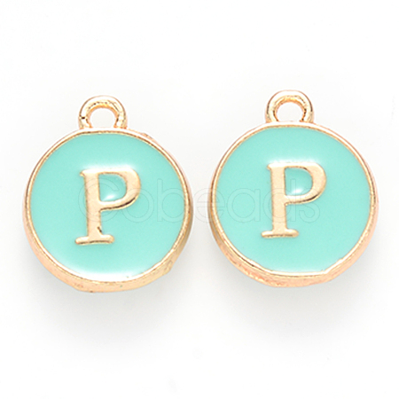 Golden Plated Alloy Enamel Charms X-ENAM-S118-05P-1