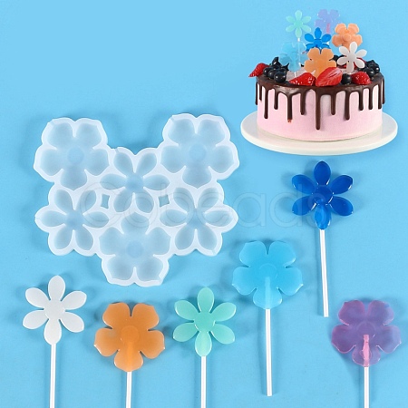 Flower Shape Food Grade Silicone Lollipop Molds DIY-D069-21-1