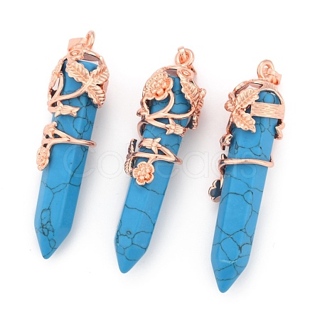 Synthetic Turquoise Pointed Pendants G-O164-02-RG03-1