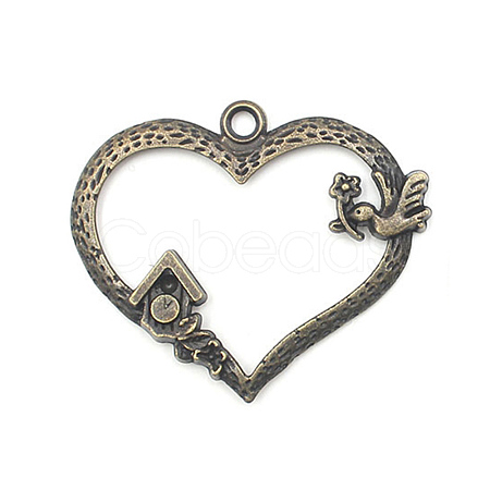 Heart Theme Tibetan Style Alloy Pendants PW-WG8919A-05-1