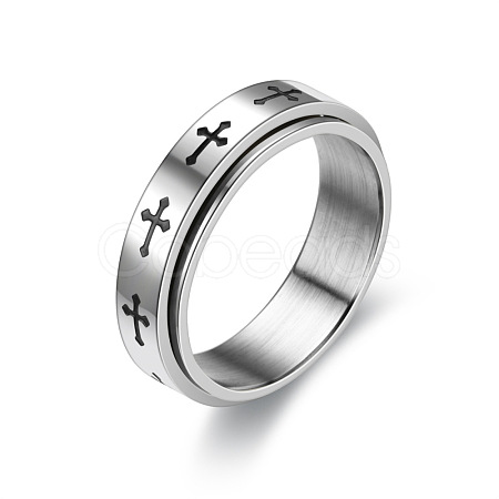 Titanium Steel Rotatable Finger Ring RELI-PW0001-018D-01P-1