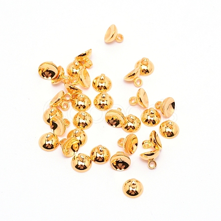 Brass Bead Cap Pendant Bails KK-TAC0006-01G-1