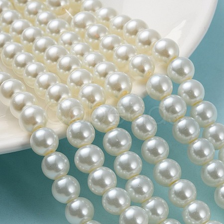 Baking Painted Pearlized Glass Pearl Round Bead Strands X-HY-Q330-8mm-02-1