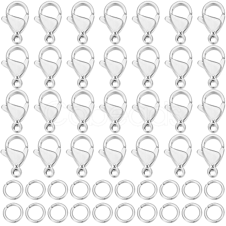 Beebeecraft 100Pcs 304 Stainless Steel Lobster Claw Clasps DIY-BBC0001-56A-1