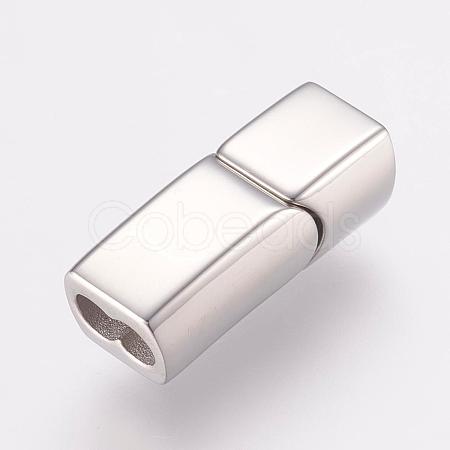 Tarnish Resistant 304 Stainless Steel Magnetic Clasps with Glue-in Ends STAS-E138-06P-1