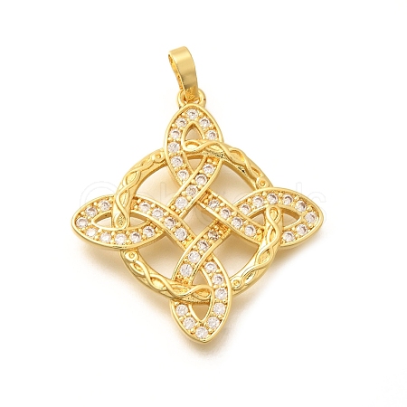 Rack Plating Brass Micro Pave Cubic Zirconia Pendants KK-L226-029G-1