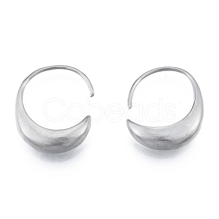 Non-Tarnish 316 Surgical Stainless Steel Oval Hoop Earrings for Men Women EJEW-N052-11-1