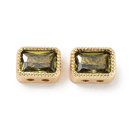 Brass Micro Pave Cubic Zirconia Beads KK-C051-48G-03-1