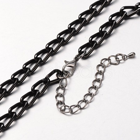 Aluminum Twisted Chains Curb Chains Necklace MAK-J004-34-1