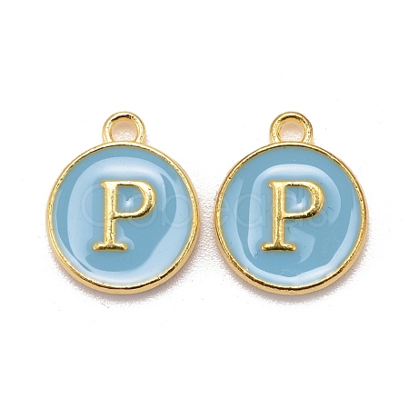 Golden Plated Alloy Enamel Charms X-ENAM-S118-04P-1