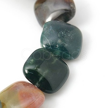 Natural Agate Beads Strands X-G-G326-14x14mm-02-1