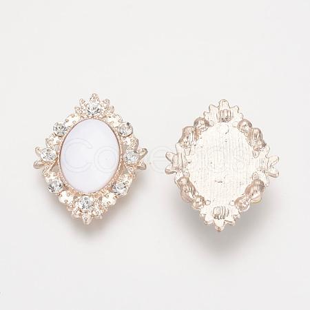 Alloy Rhinestone Flat Back Cabochons RB-S061-B18-1