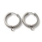 Tarnish Resistant 201 Stainless Steel Huggie Hoop Earrings Findings, with Vertical Loop, with 316 Surgical Stainless Steel Earring Pins, Ring, Stainless Steel Color, 20x4mm, Hole: 2.7mm, Pin: 1mm