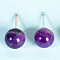 Natural Amethyst Studs Earrings, Round, Silver, 20x8mm