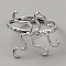 Adjustable Brass Ring Components, Ring Settings, Platinum, US Size 7 3/4(17.9mm), Tray: 19x18mm