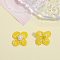 Handmade Glass Seed Beads, Loom Pattern, Flower Pendants, Gold, 25x25mm