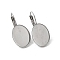 Non-Tarnish 304 Stainless Steel Hoop Earrings Findings, Oval, Stainless Steel Color, 30x14mm, Pin: 0.5mm