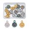 15Pcs 3 Colors 304 Stainless Steel Pendants, Flower Charm, Mixed Color, 17.5x12.5x2.5mm, Hole: 2mm, 5pcs/color