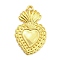 Alloy Rhinestone Settings Pendant, Heart, Golden, 35.5x22x3mm, Hole: 1.8mm