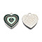 Alloy Enamel Pendants, Cadmium Free & Nickel Free & Lead Free, Heart, Dark Green, Platinum, 20x18x1.5mm, Hole: 2mm