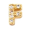 Rack Plating Brass Micro Pave Cubic Zirconia Cabochons, Cadmium Free & Lead Free, Long-Lasting Plated, Real 18K Gold Plated, Letter F, 6x3.5x2mm