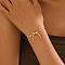 Stainless Steel Herringbone Chain Bracelets, Butterfly Link Bracelet for Women Daily Wear, Golden, 6-3/8 inch(16.3cm)