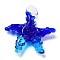 Handmade Lampwork Pendants, Starfish, Deep Sky Blue, 34~40x31~36.5x6~9mm, Hole: 3~7mm