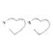 Non-Tarnish 304 Stainless Steel Stud Earring, Heart, Stainless Steel Color, 33x3mm