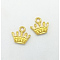 Zinc Alloy Pendants, DIY Accessories for UV Resin Jewelry Making, Crown, Golden, 14x13x3mm