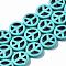 Gemstone Beads Strands, Synthetical Turquoise, Peace Sign, Dark Turquoise, 15x4mm, Hole: 1~1.5mm