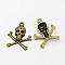 Tibetan Style Alloy Pendants, Cadmium Free & Lead Free, Pirate Style Skull, Antique Bronze, 24x21x4mm, Hole: 2mm