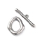 Non-Tarnish 304 Stainless Steel Toggle Clasps, Oval, Stainless Steel Color, 19.5x17x3mm, Bar: 6x27x2.5mm, Hole: 1.5mm