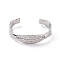 Brass Twist Rope Open Cuff Bangle for Women, Platinum, Inner Diameter: 2-1/8 inch(5.4cm)