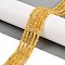 Natural White Jade Beads Strands, Faceted Rondelle, Dyed, Gold, 4~4.5x3mm, Hole: 1mm, about 112~121pcs/strand, 13.54''~13.98''(34.4~35.5cm)