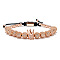 Vintage Brass Micro Pave Cubic Zirconia Crown & Round Braided Bead Adjustable Bracelets, Rose Gold