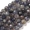 Natural Iolite Beads Strands, Faceted, Round, 5.5mm, Hole: 0.7mm, about 70pcs/strand, 15.20~15.35 inch(38.6cm)