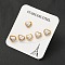 Ion Plating(IP) 304 Stainless Steel Ear Plugs Gauges, Cartilage Earrings, with Plastic Pearl Beads, Heart, Golden, 7.5x8.5mm, 3 Pairs/set