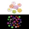 Luminous Resin Decoden Cabochons, Glow in the Dark, Two Tone Flower, Mixed Color, 12x13x3.5mm