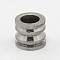 Tarnish Resistant Stainless Steel Large Hole Column Textured Beads, Grooved Beads, Stainless Steel Color, 10x9mm, Hole: 6mm