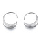 Non-Tarnish 316 Surgical Stainless Steel Oval Hoop Earrings for Men Women, Stainless Steel Color, 24.5x19x5.5mm, Pin: 1mm