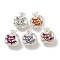 Brass Micro Pave Clear Cubic Zirconia Charms, Platinum, Oval, Mixed Color, 10.5x9.5x6.5mm, Hole: 1.5mm