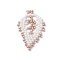 Glass Seed Beads Loom Pattern, Leaf Pendants, White, 36x19x2mm, Hole: 0.6mm