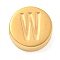 Ion Plating(IP) 304 Stainless Steel Beads, Flat Round with Letter, Golden, Letter W, 8x3mm, Hole: 1.6mm