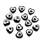 Opaque Acrylic Beads, Heart, Black, 8.5x8.5x4mm, Hole: 1mm